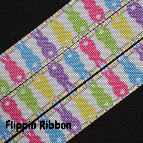Easter Ribbon with Bunnies - 7/8 inch Printed Grosgrain Ribbon ...