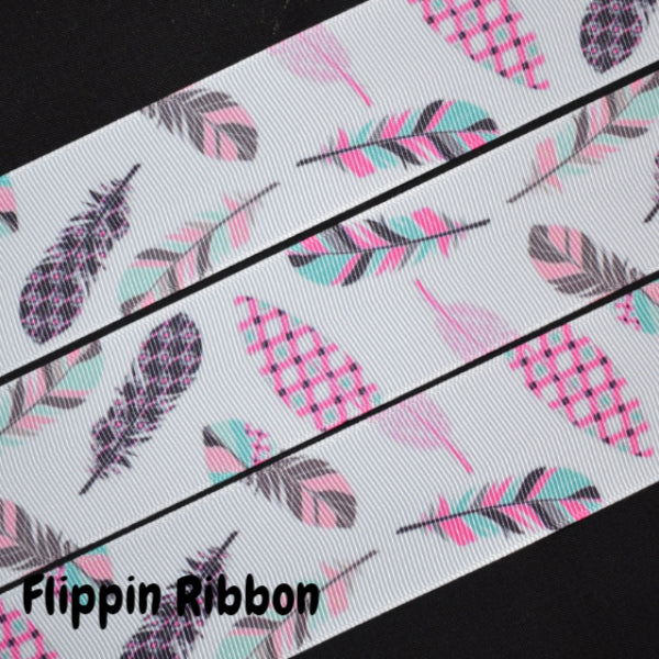 Feather Ribbon - 1 1/2 inch Printed Grosgrain