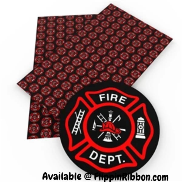 Fire Department Faux Leather - Flippin Ribbon