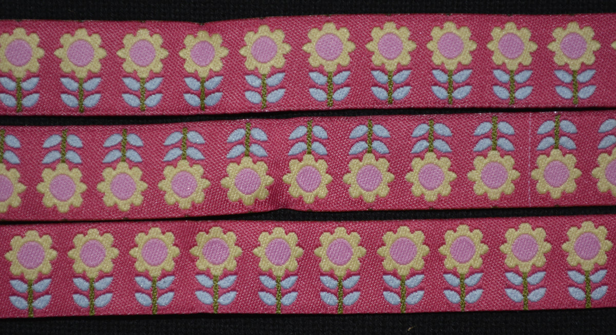Yellow Flower Ribbon - 5/8 inch Woven Jacquard Ribbon – Flippin Ribbon ...