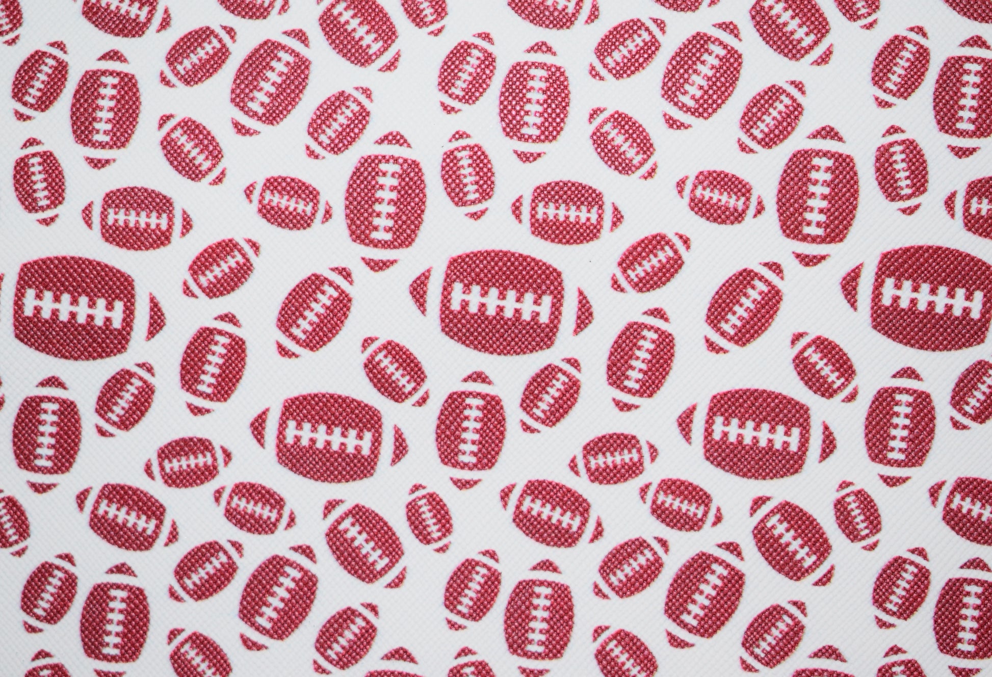 Tossed Footballs Faux Leather - Flippin Ribbon