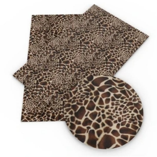 Giraffe Print Faux Leather - Flippin Ribbon