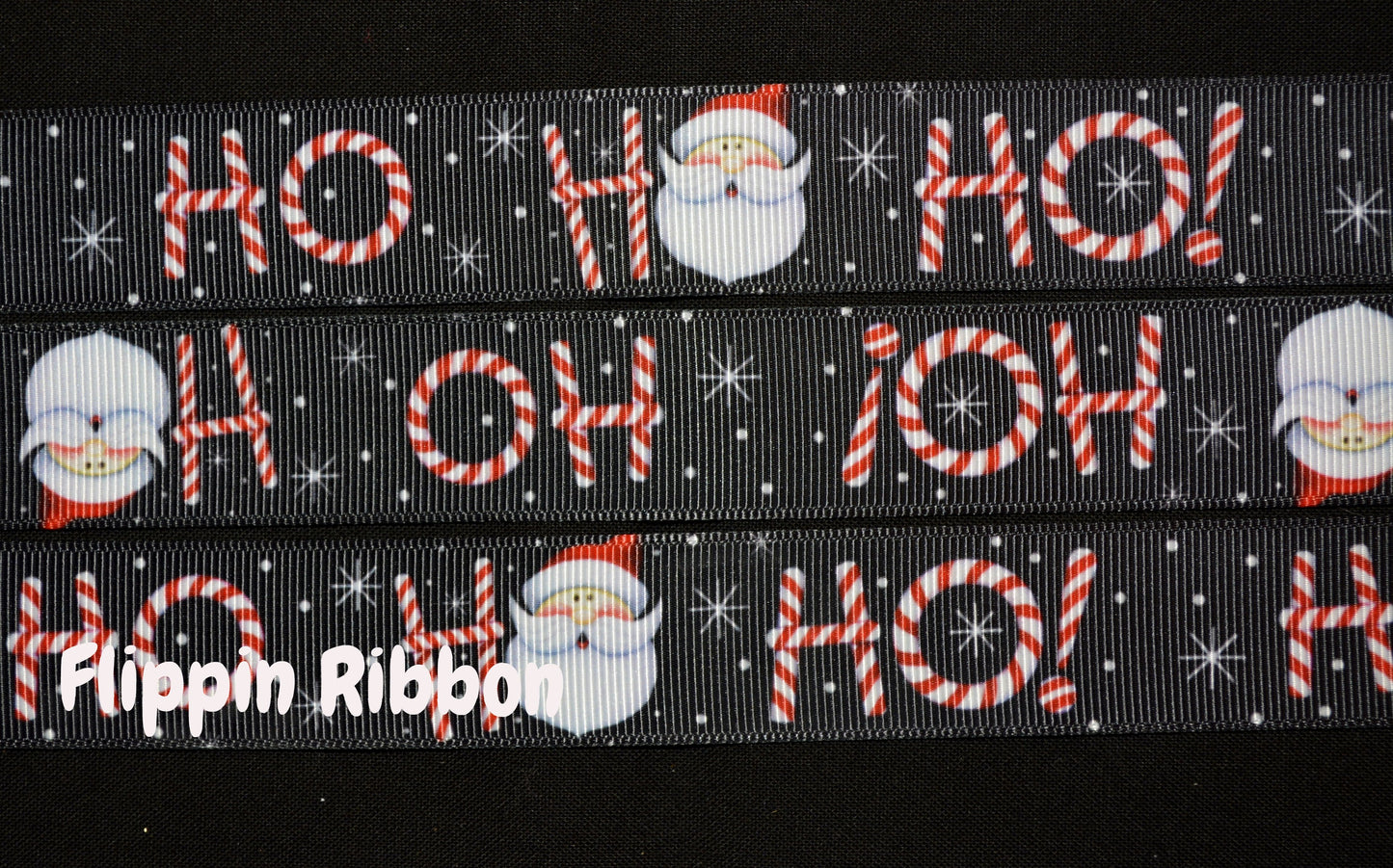 Christmas Santa Ho Ho Ho ribbon - Flippin Ribbon
