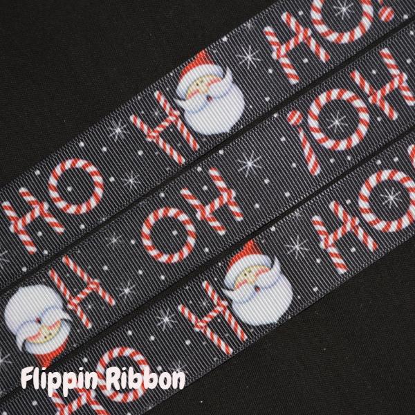 Black Ho Ho Ho ribbon - Flippin Ribbon