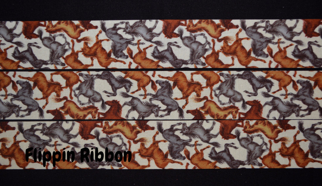 Horse Ribbon - 1 3/8 inch Cotton Ribbon – Flippin Ribbon Crafts
