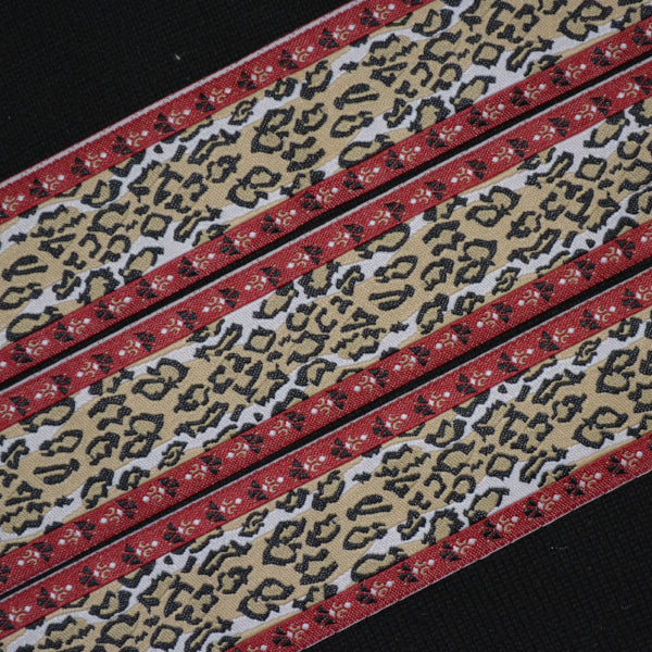 Leopard Print Jacquard Ribbon - Flippin Ribbon