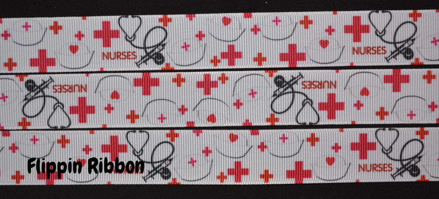 nurses printed ribbon - Flippin Ribbon