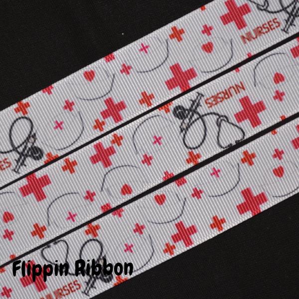 nurses grosgrain ribbon - Flippin Ribbon