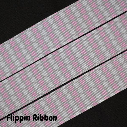 Pink and white heart ribbon - Flippin Ribbon