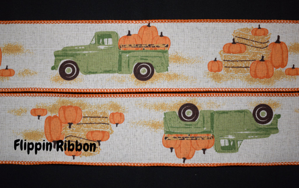 Wired Pumpkin Truck Ribbon - Flippin Ribbon