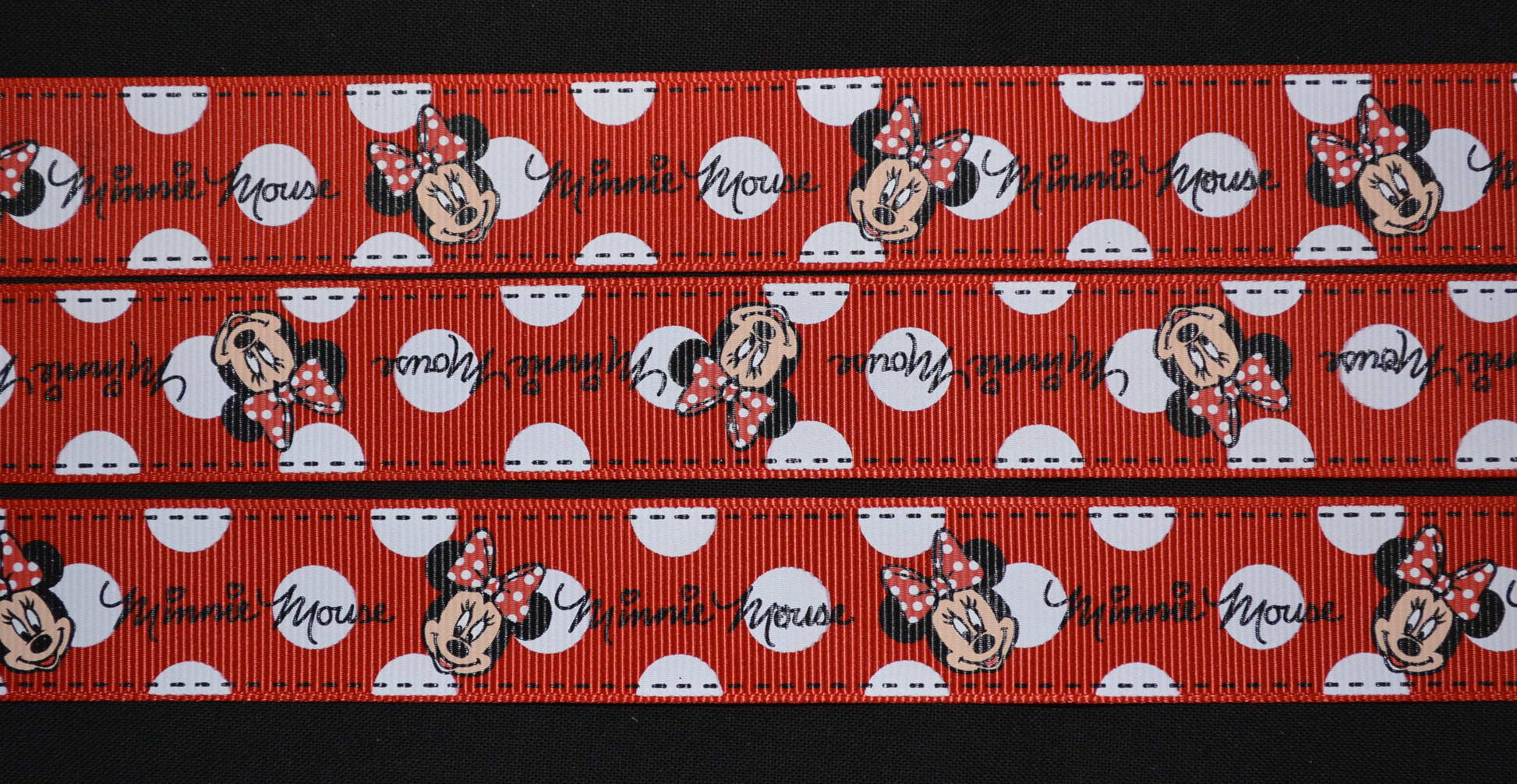 Grosgrain Printed Disney Mickey Heads Ribbon - Black - 5 Yards
