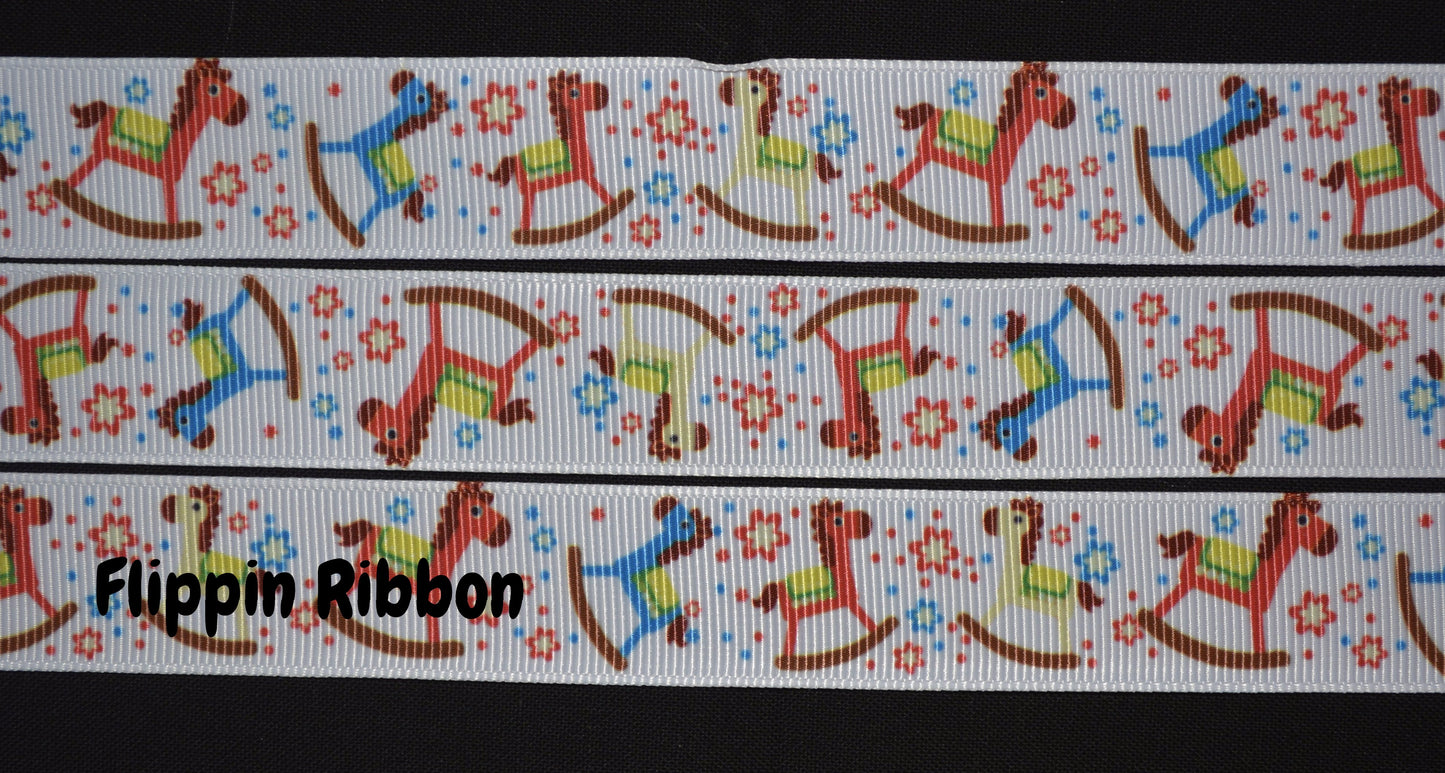 rocking horse grosgrain ribbon - Flippin Ribbon