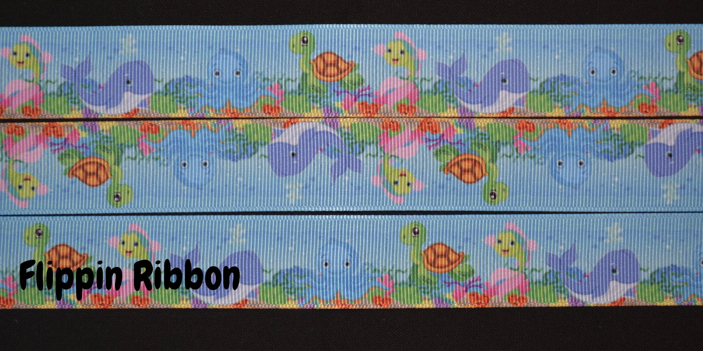 sea life grosgrain ribbon - Flippin Ribbon