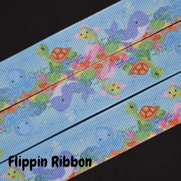 sea life grosgrain ribbon - Flippin Ribbon