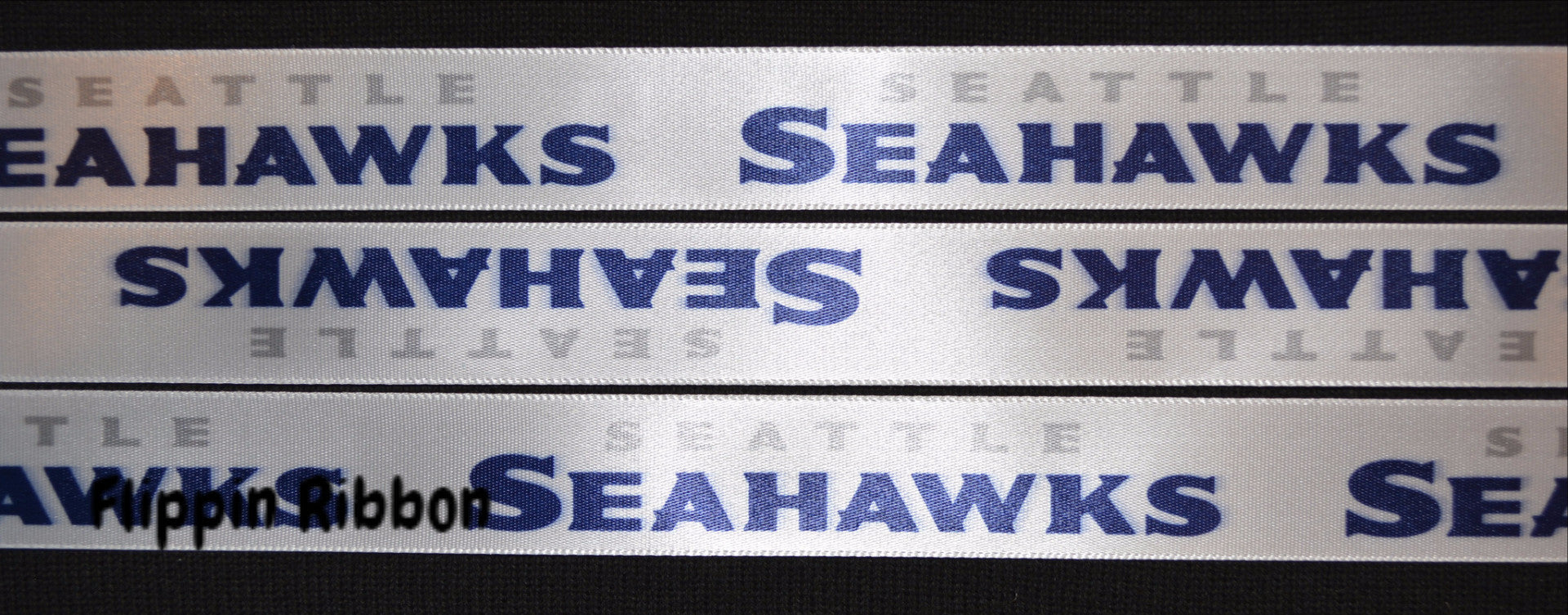 Seattle Seahawks satin ribbon - Flippin Ribbon