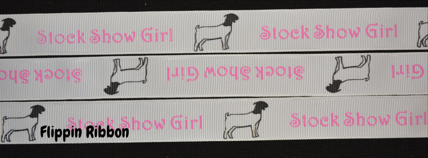 goat stock show girl grosgrain ribbon