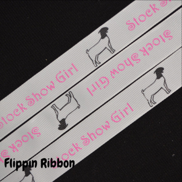 goat stock show girl grosgrain ribbon