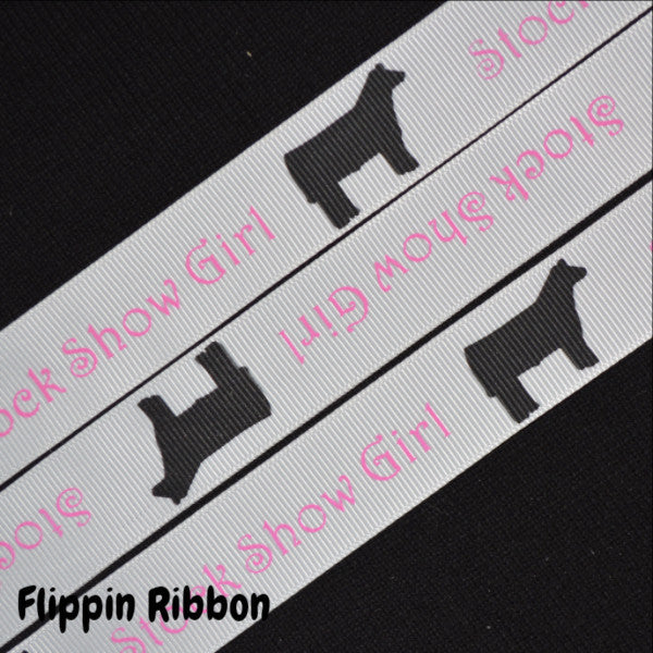 steer or heifer stock show girl grosgrain ribbon