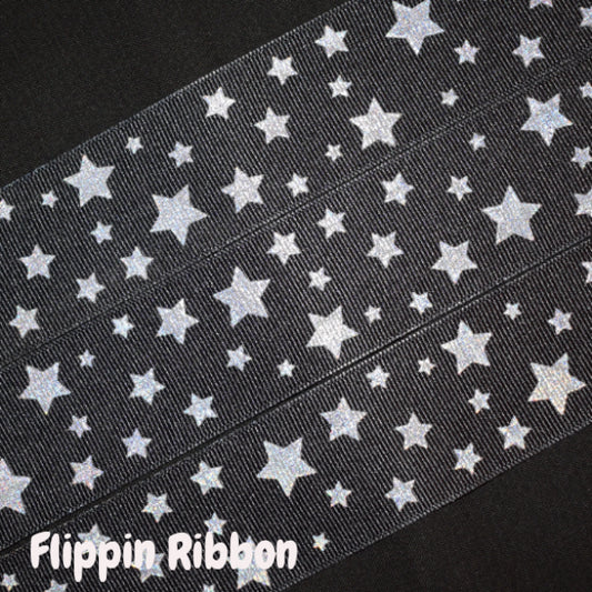Silver Star Grosgrain Ribbon - Flippin Ribbon