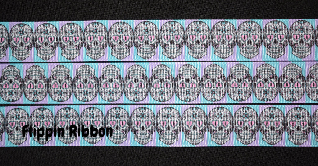 Skull Candy Grosgrain Ribbon - Flippin Ribbon