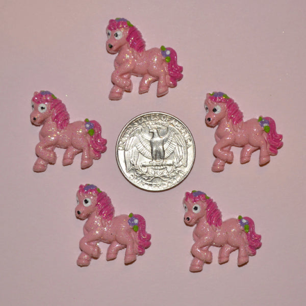 Pink Sparkle Pony Resin