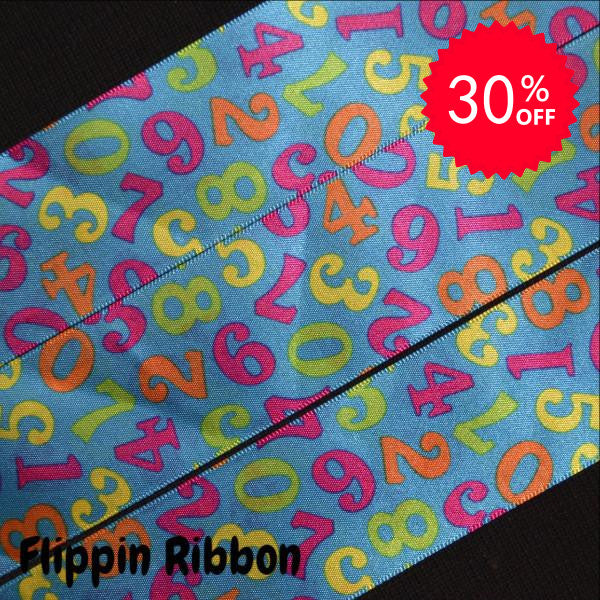 Numbers Ribbon - 1 1/2 inch Printed Satin Ribbon – Flippin Ribbon Crafts