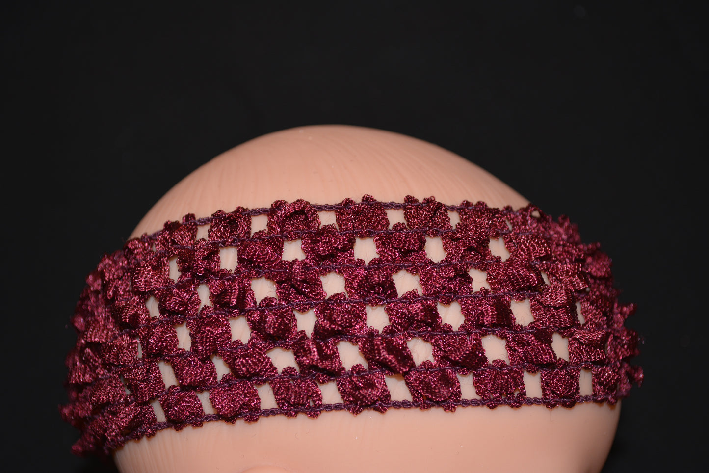 Maroon Colored Crochet Headband - Flippin Ribbon