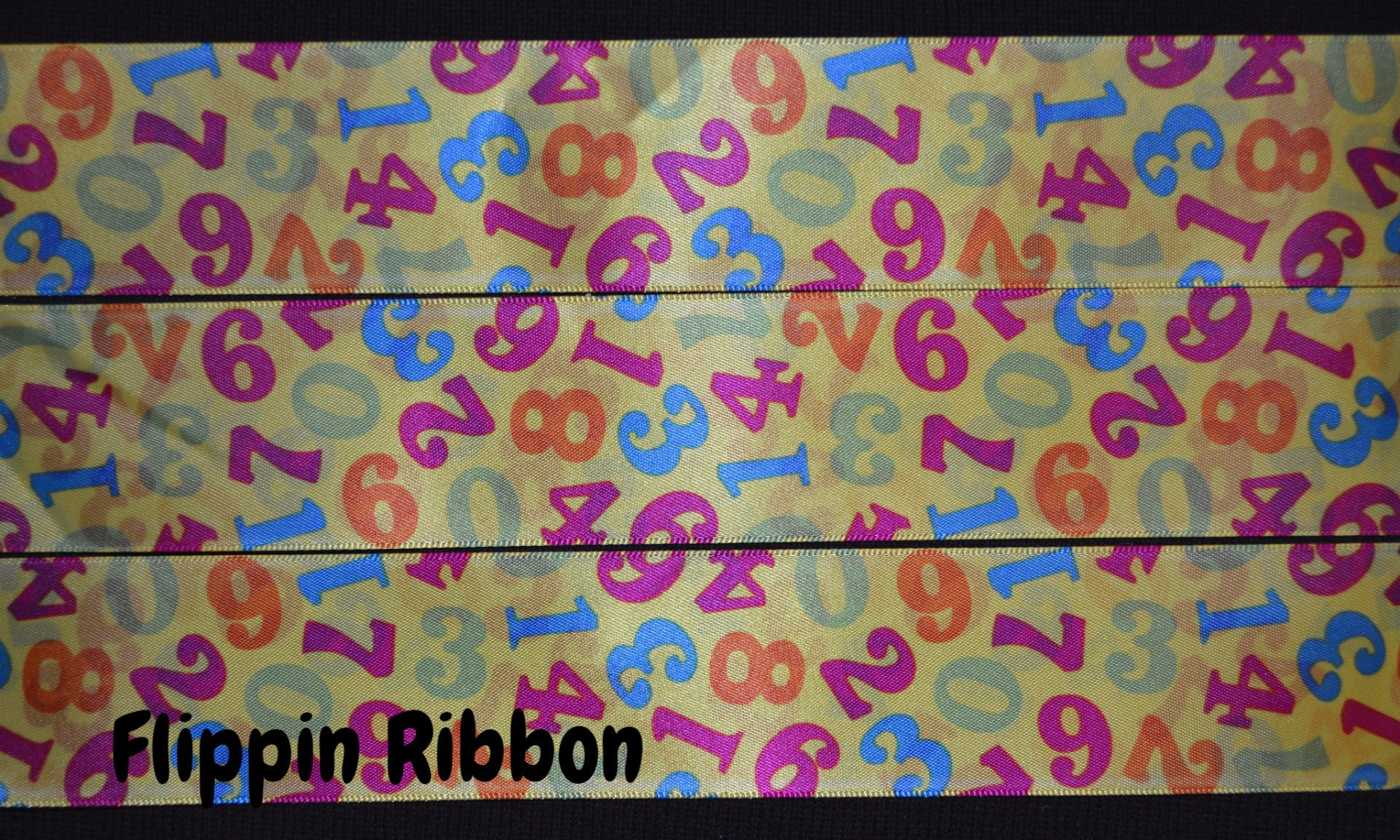 Numbers Ribbon - 1 1/2 inch Printed Satin Ribbon – Flippin Ribbon Crafts